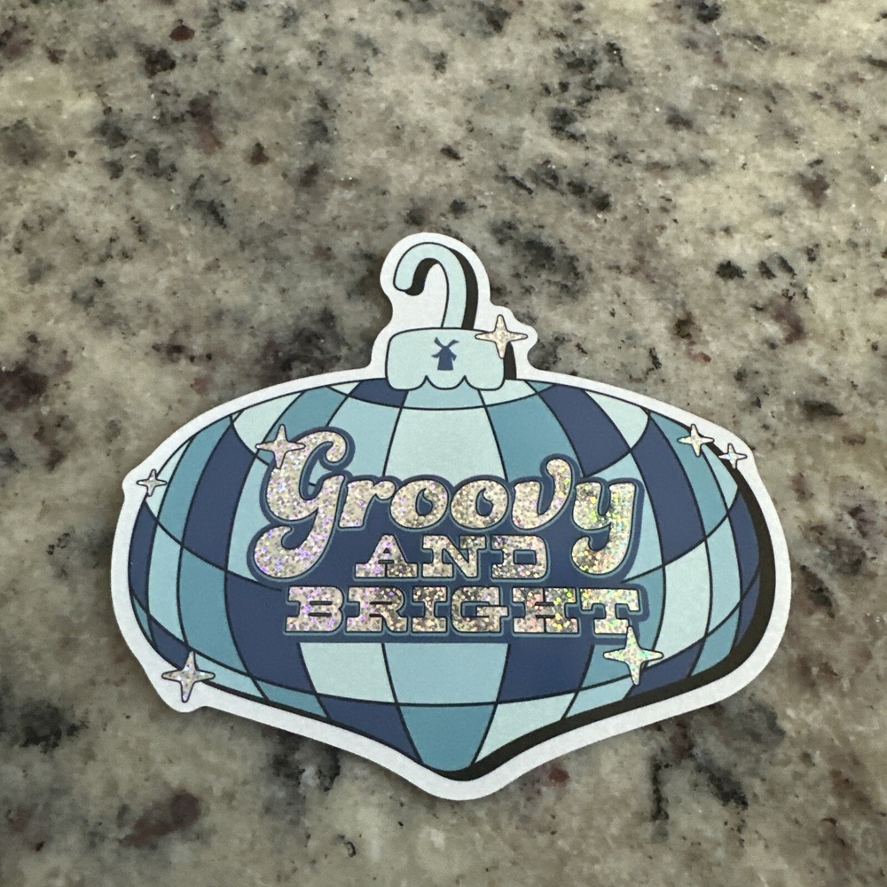 Dutch Bros Sticker Groovy And Bright Ornament Glitter/ Holographic